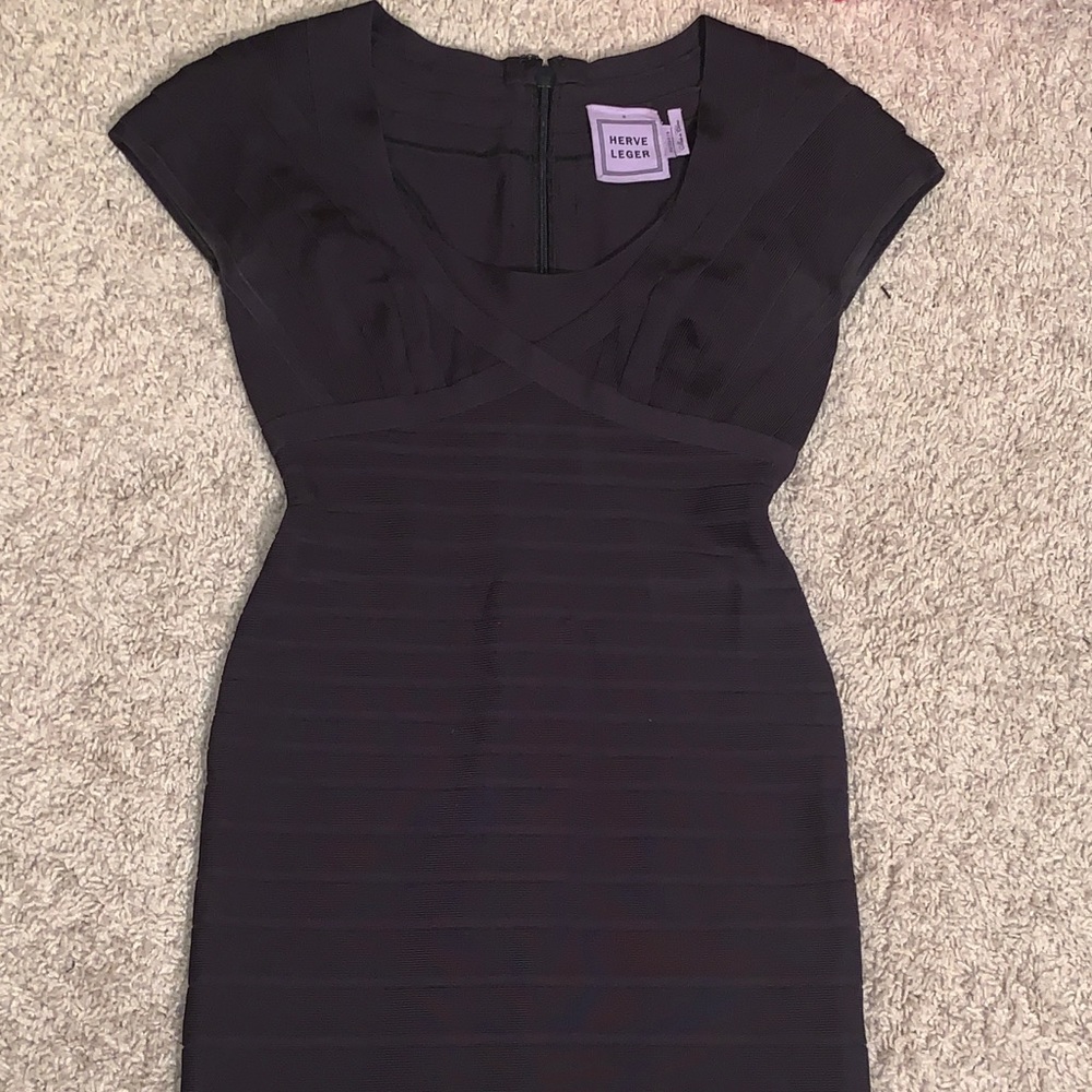Real Herve Leger Raquel bandage bodycon dress sz S - Picture 2 of 2
